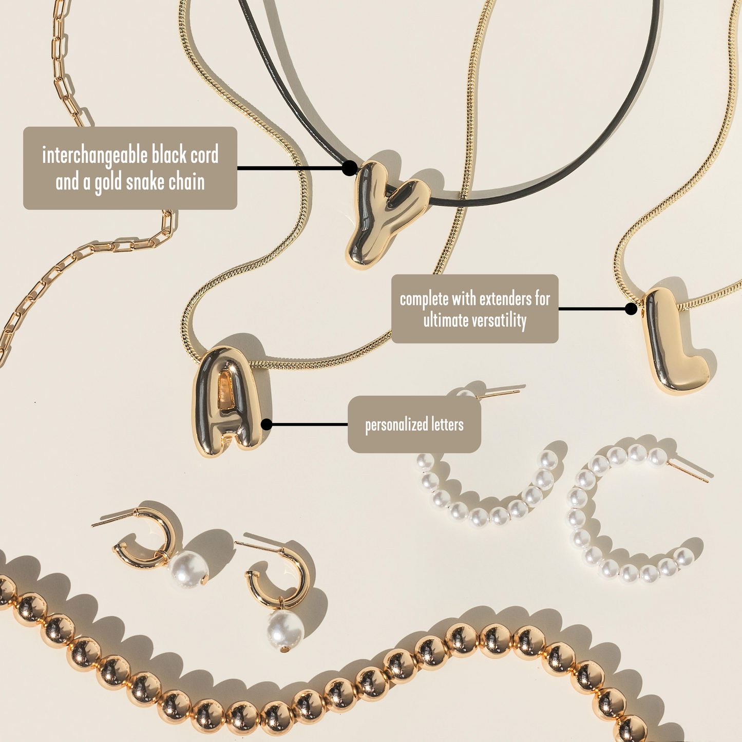 Large Balloon Initial Necklace