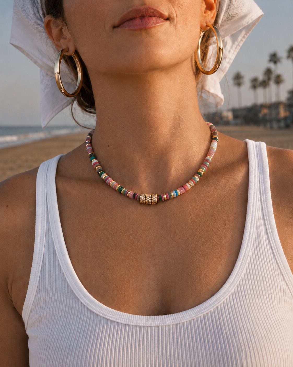 Rainbow Rondelle Necklace