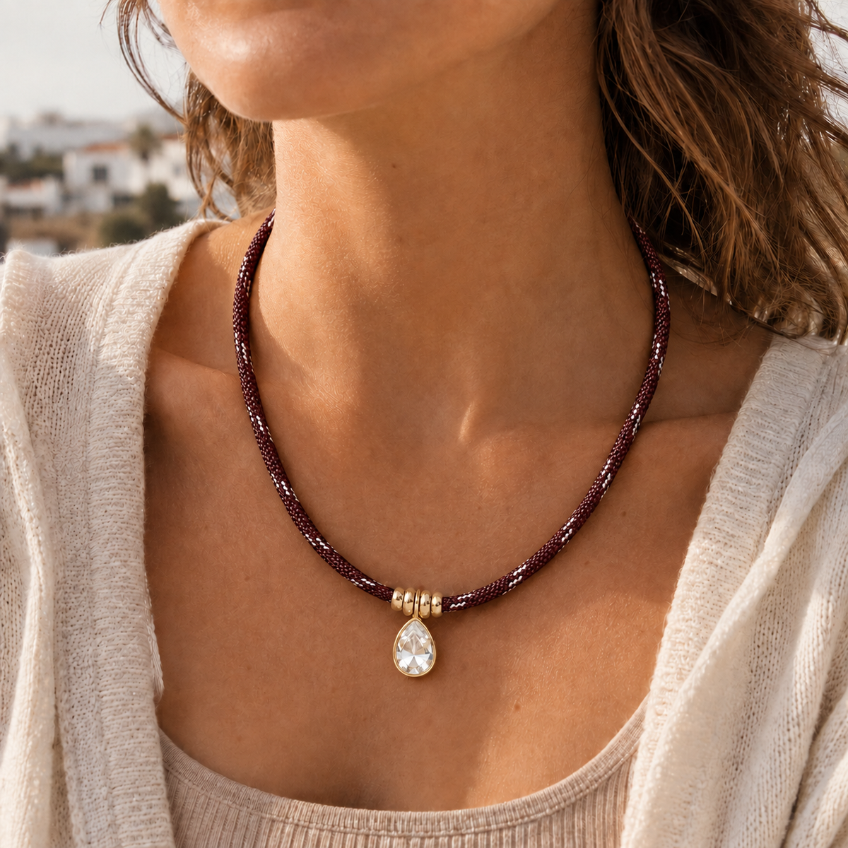 Merlot Capri Drop Necklace