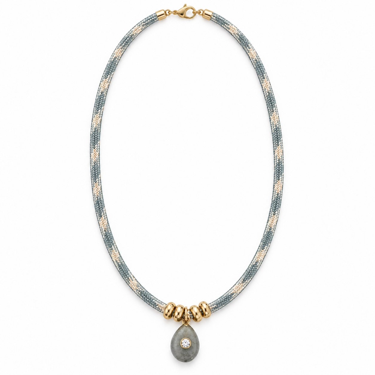 Slate Pear Cord Necklace