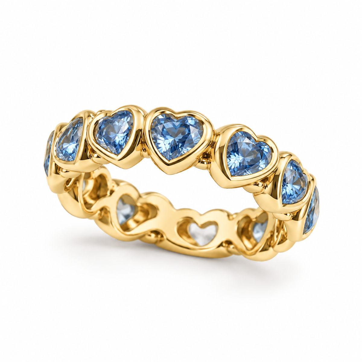 Blue Crush Heart Ring