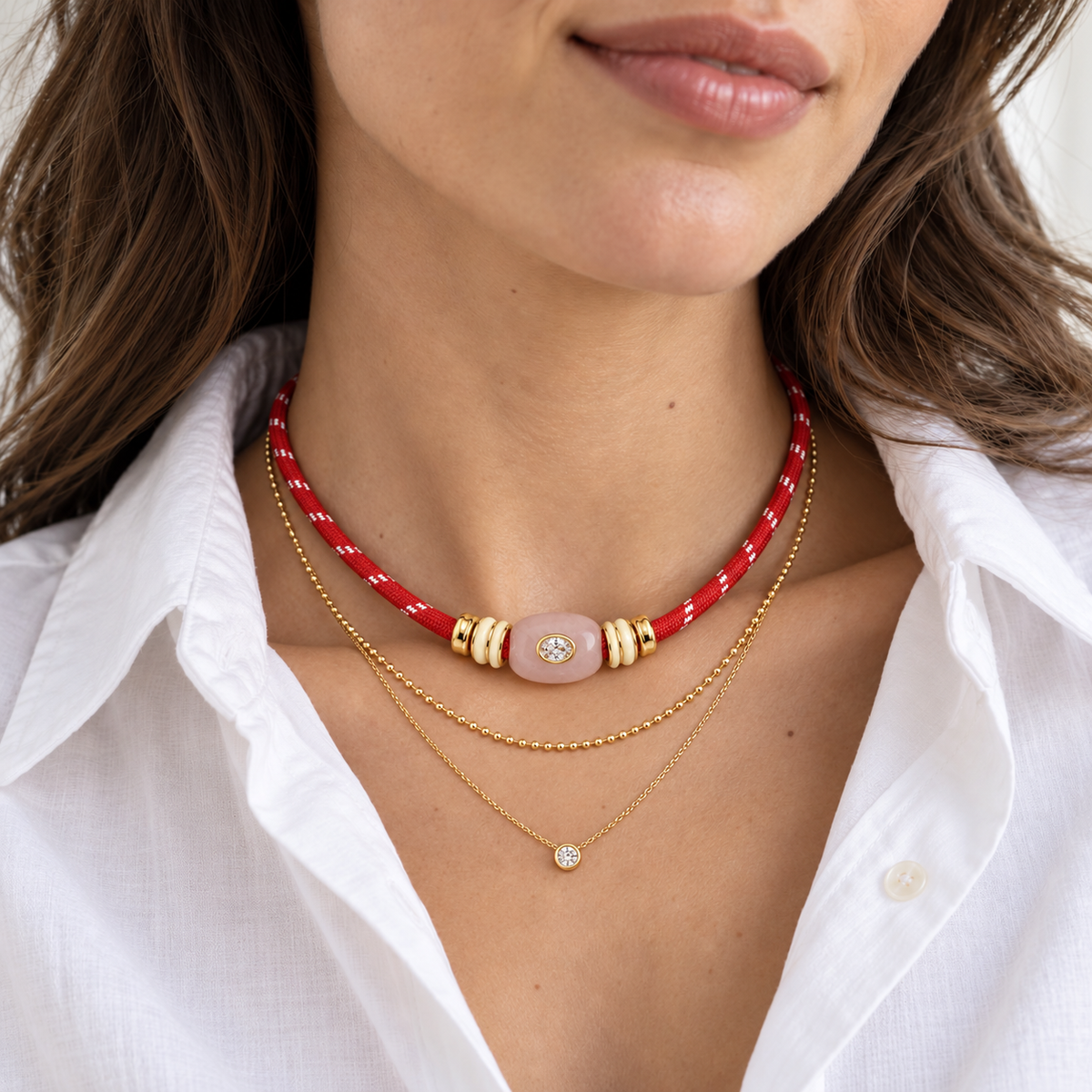 Rose Quartz Cord Necklace