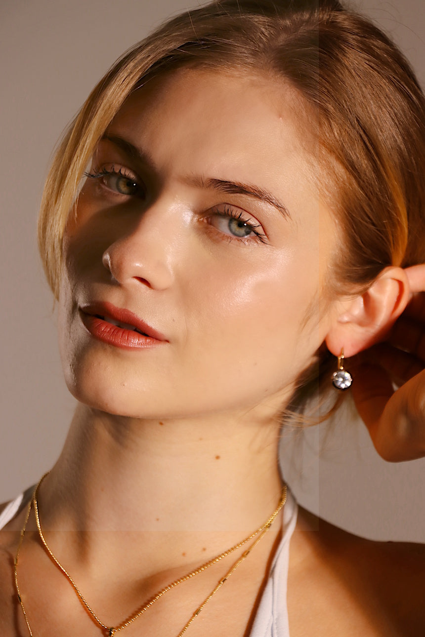 Georgian cut latch back earrings