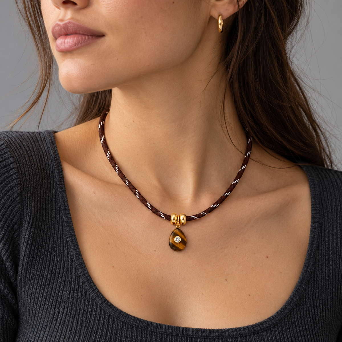 Mercer Tiger’s Eye Cord Necklace