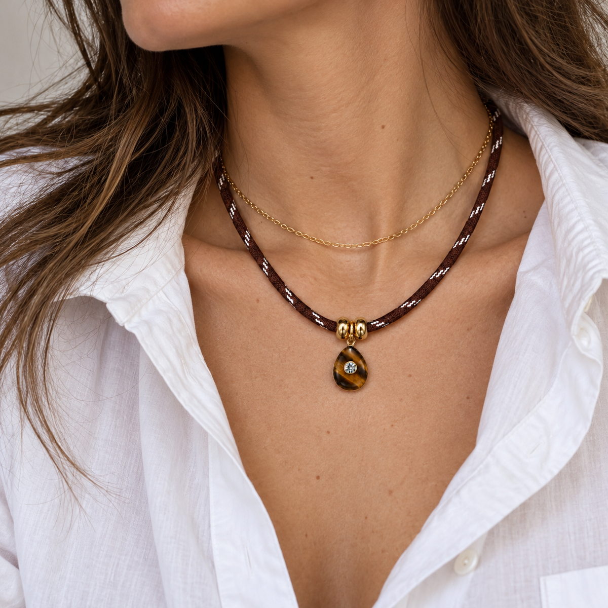 Mercer Tiger’s Eye Cord Necklace