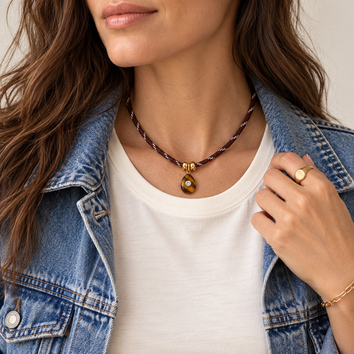 Mercer Tiger’s Eye Cord Necklace