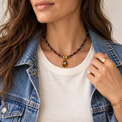 Mercer Tiger’s Eye Cord Necklace