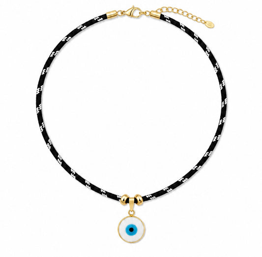 Evil Eye Cord Pendant Necklace