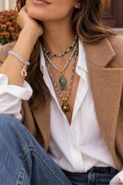 Marina Sage Fish Necklace