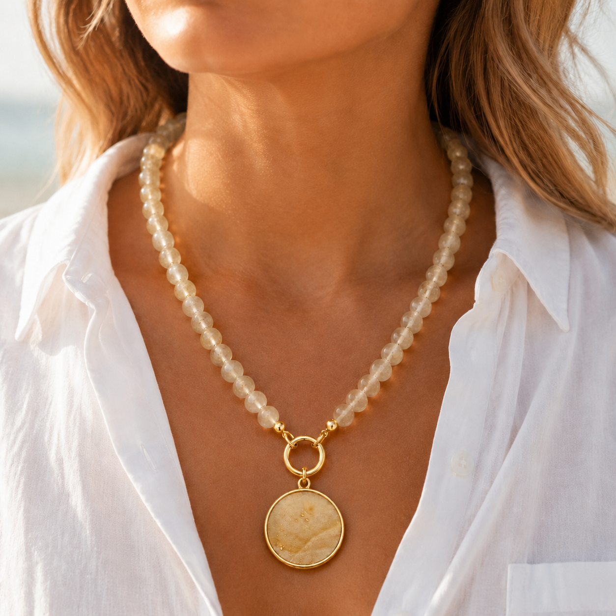 Solana Stone Pendant Necklace