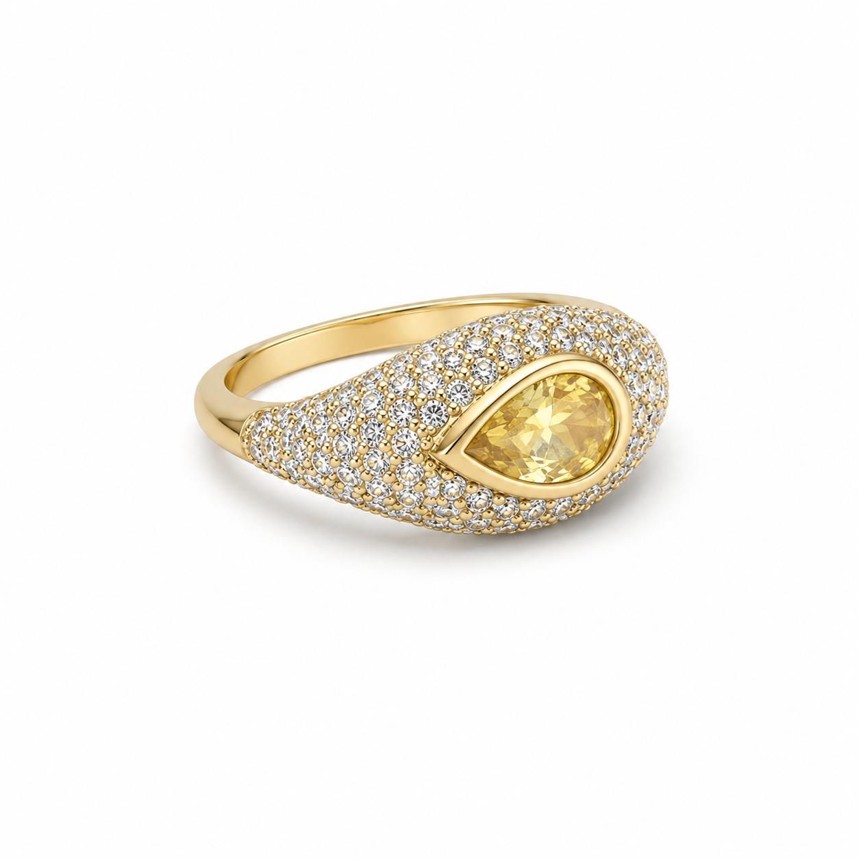 Citrine Pear Ring