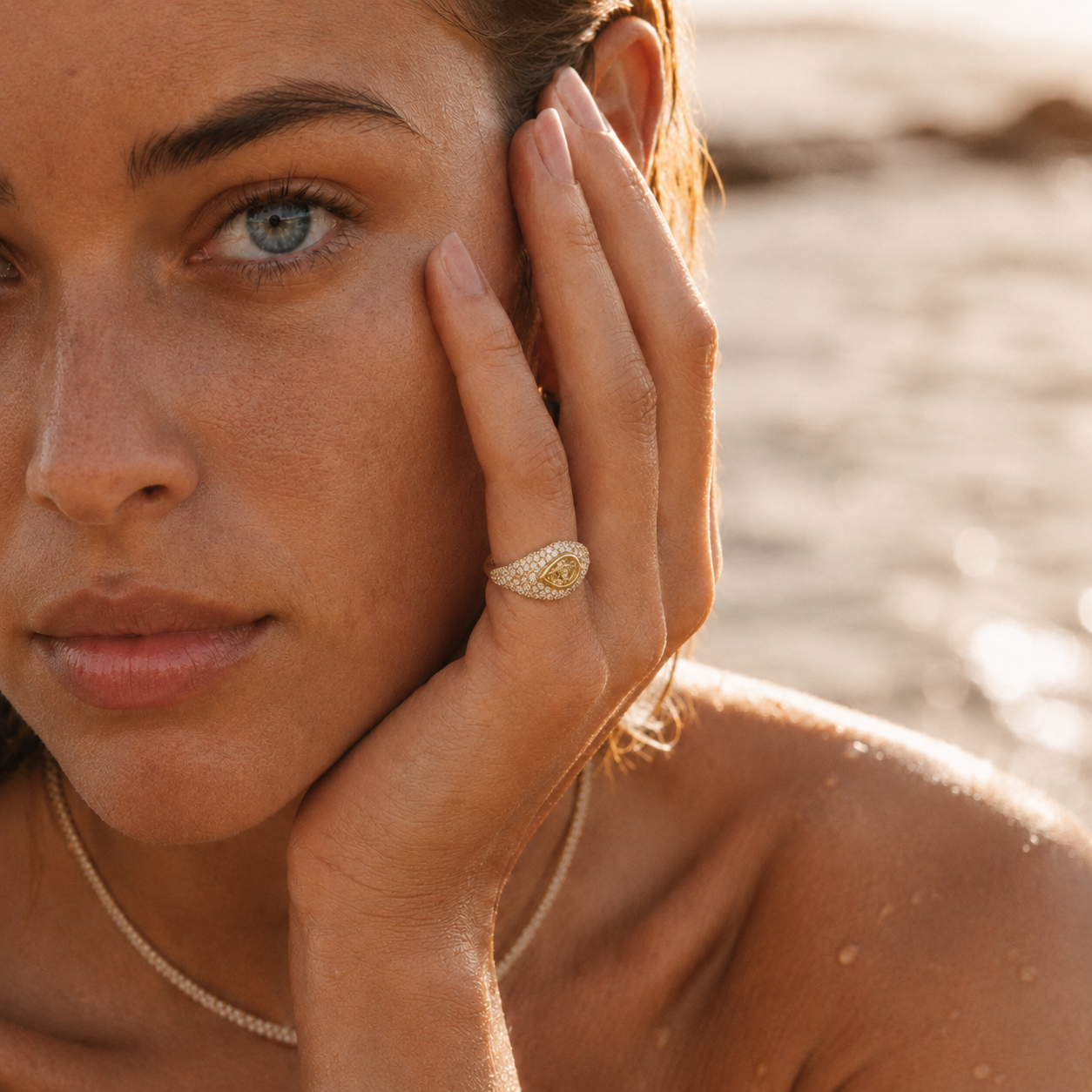 Citrine Pear Ring