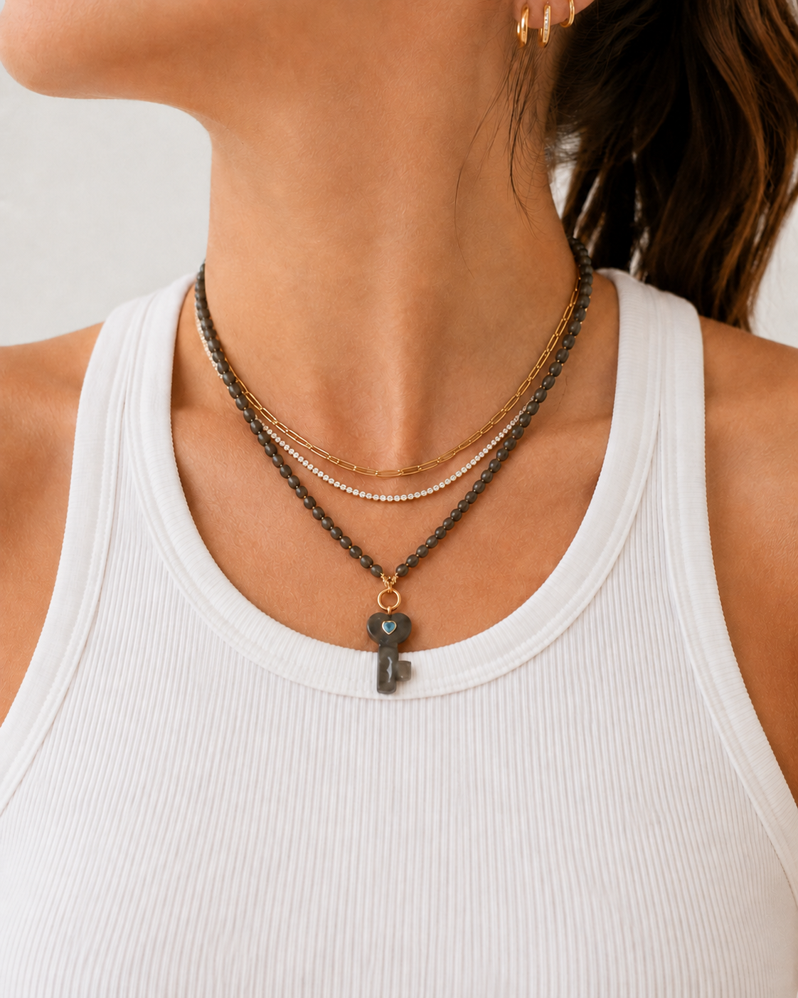 Midnight Key Necklace
