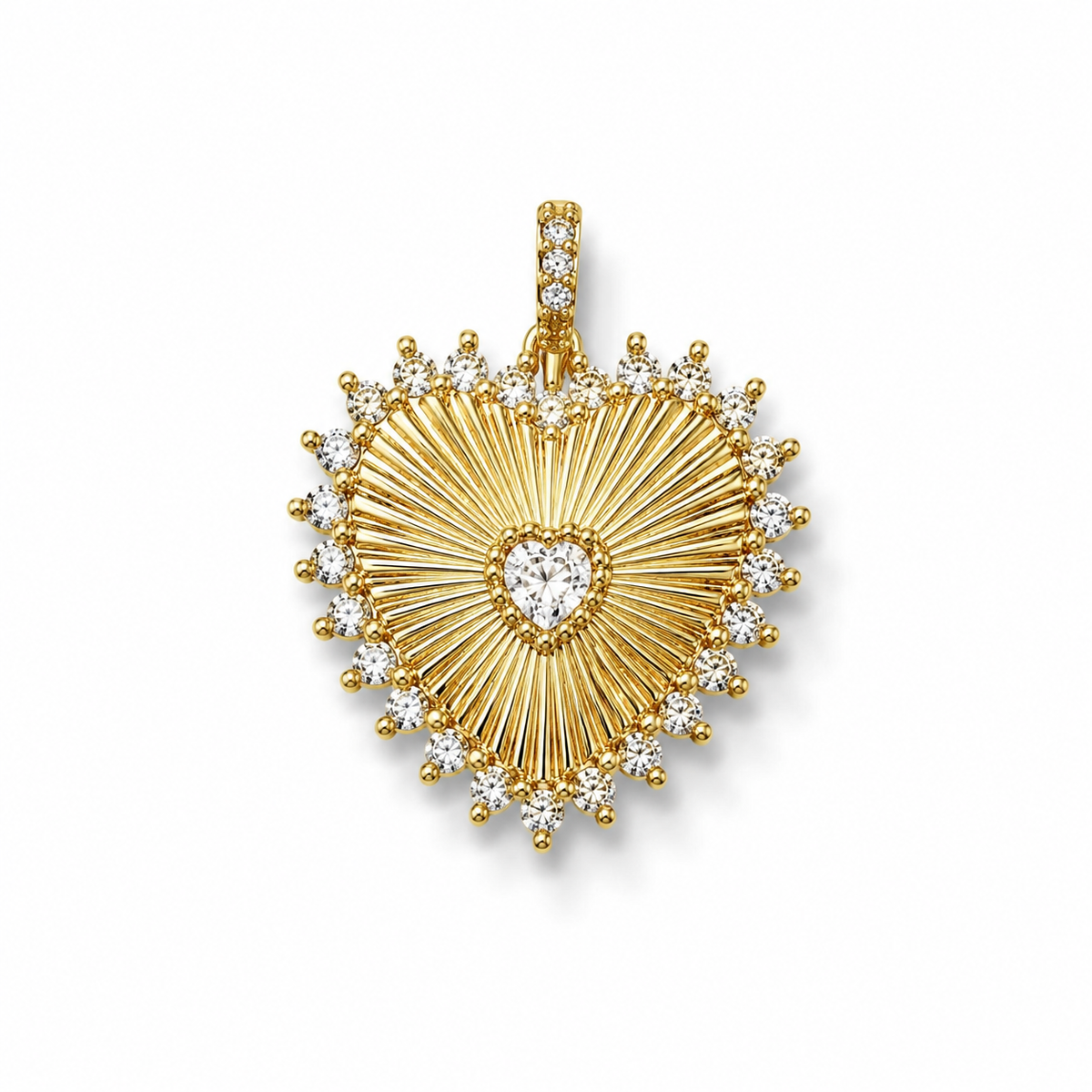 Sunburst Heart Charm