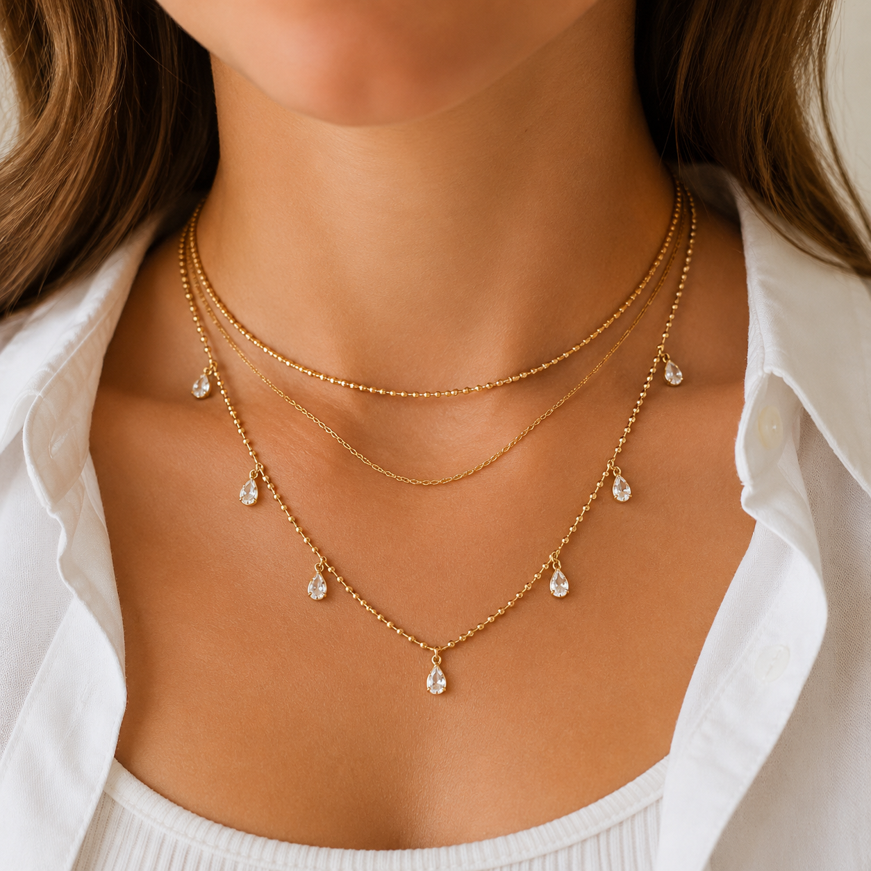 Celeste Pear Drop Necklace