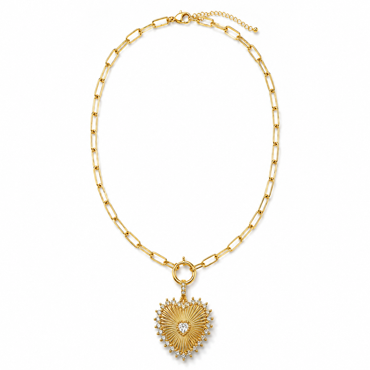 Sunburst Heart Charm