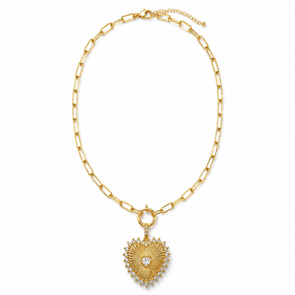 Sunburst Heart Charm