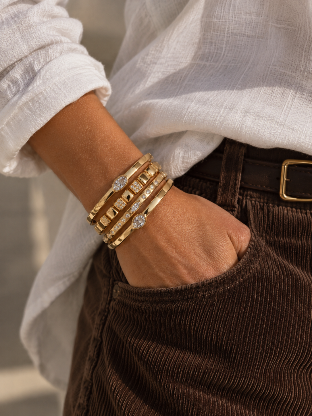 Pear Hinged Bangle