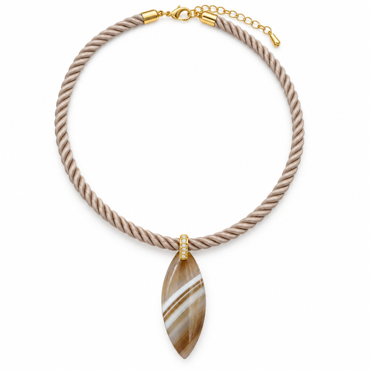 Agate Aura Cord Necklace