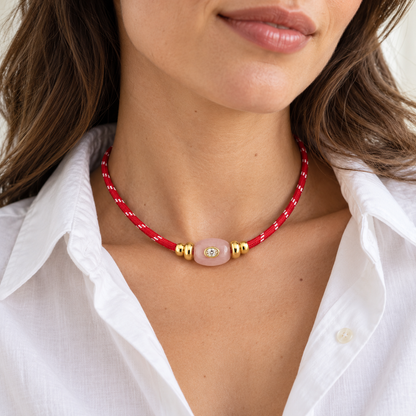 Rose Quartz Cord Necklace