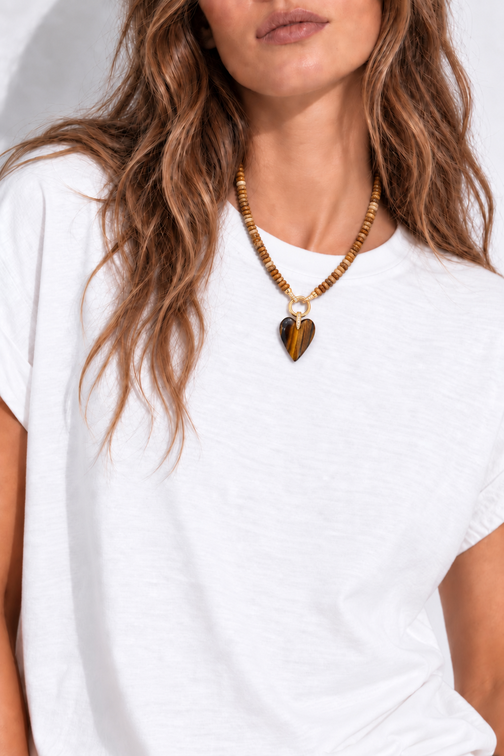 Solene Beaded Heart Necklace