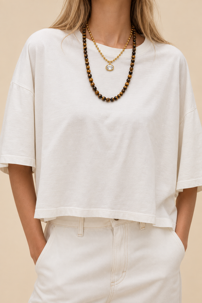 Vintage Oval Drop Necklace