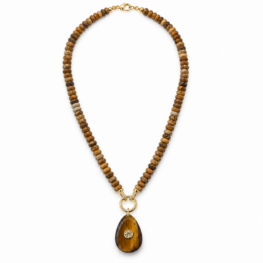 Tuscan Tigers Eye Beaded Necklace