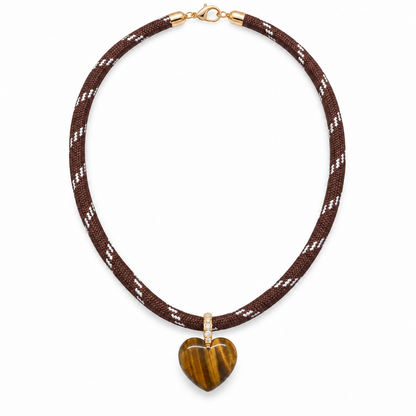 Tigers Eye Heart Necklace