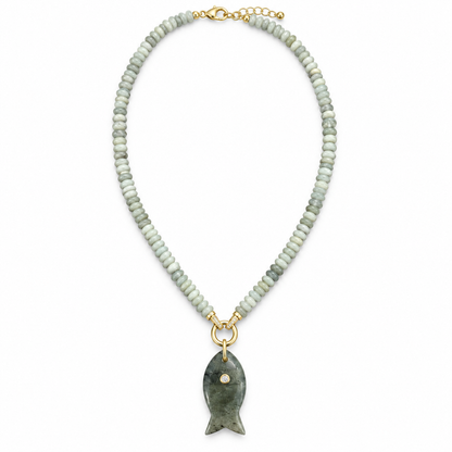 Marina Sage Fish Necklace