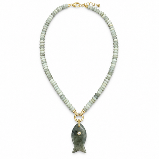 Marina Sage Fish Necklace