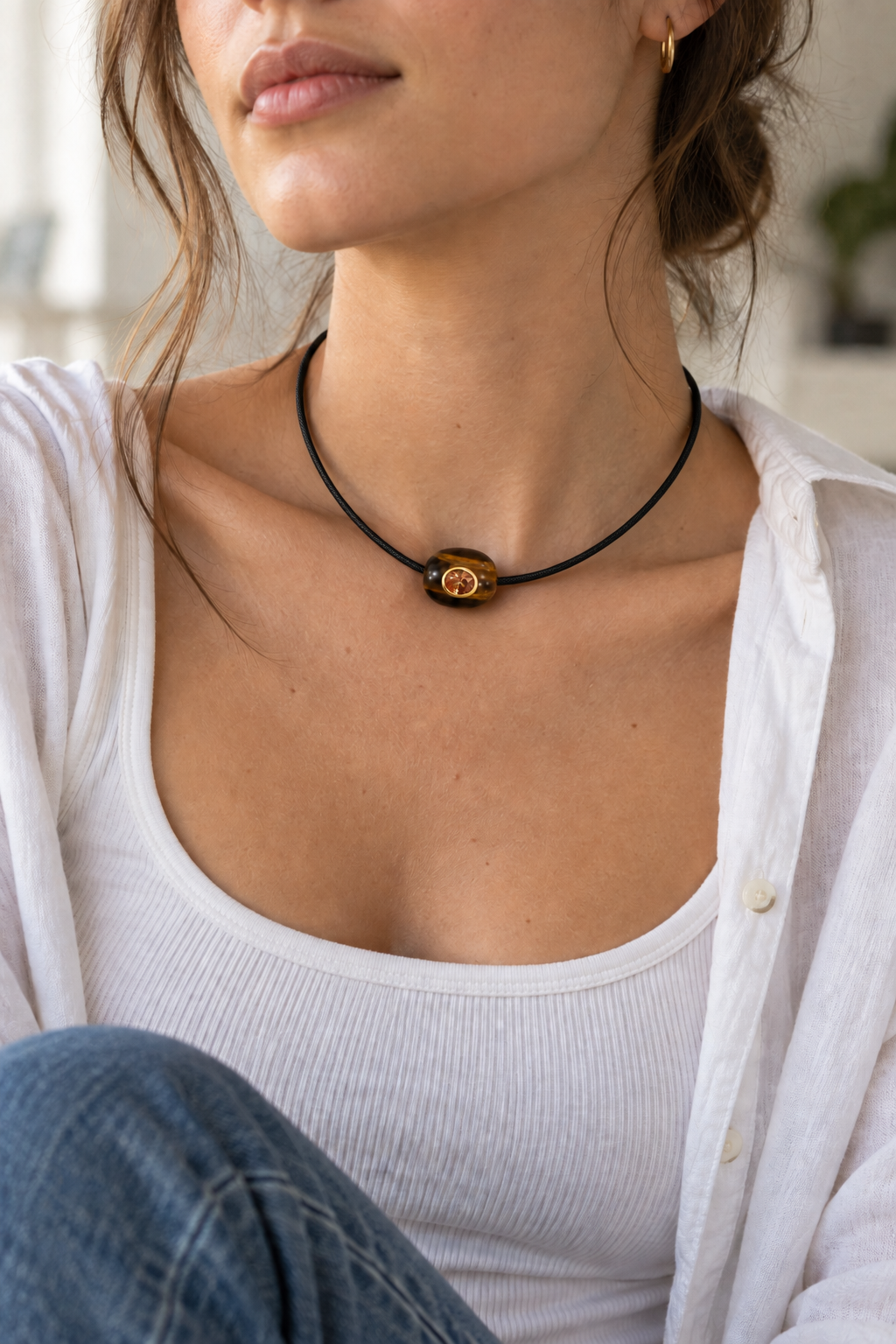 Black Solara Magnetic Cord Necklace