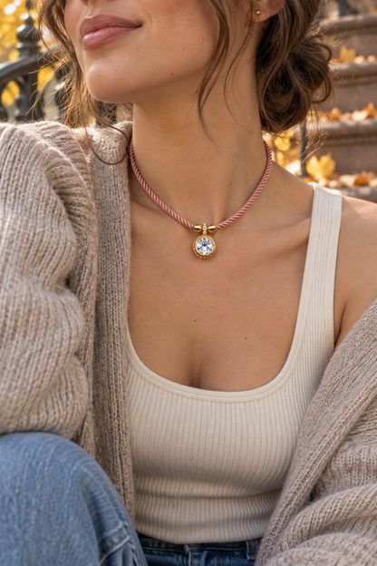 Gemstone Cord Necklace