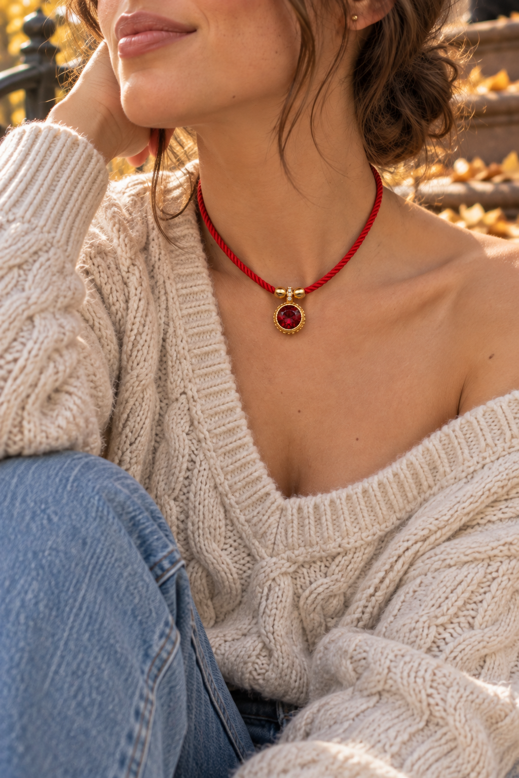 Gemstone Cord Necklace