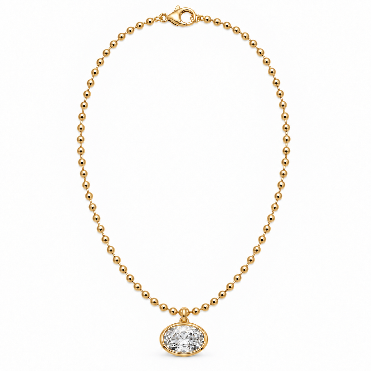 Vintage Oval Drop Necklace