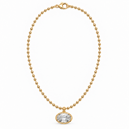 Vintage Oval Drop Necklace
