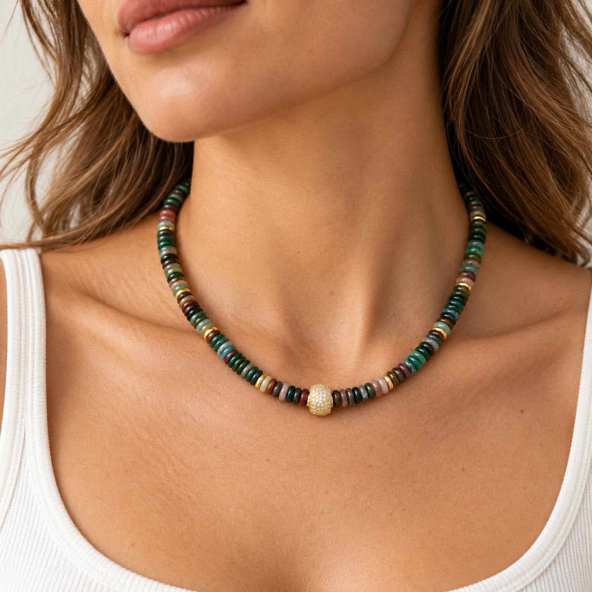 Moss Harbor Beaded Necklace
