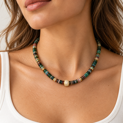 Moss Harbor Beaded Necklace