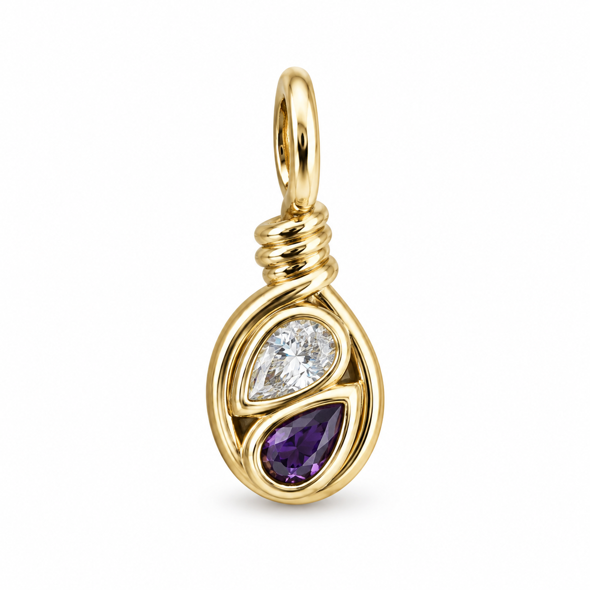 Amethyst Teardrop Charm