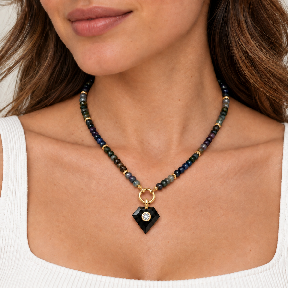 Noelle Stone Charm Necklace