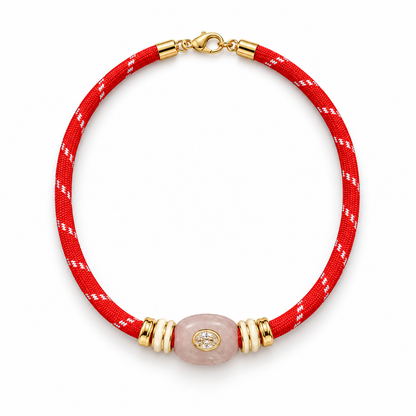 Rose Quartz Cord Necklace