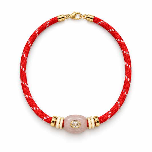 Rose Quartz Cord Necklace