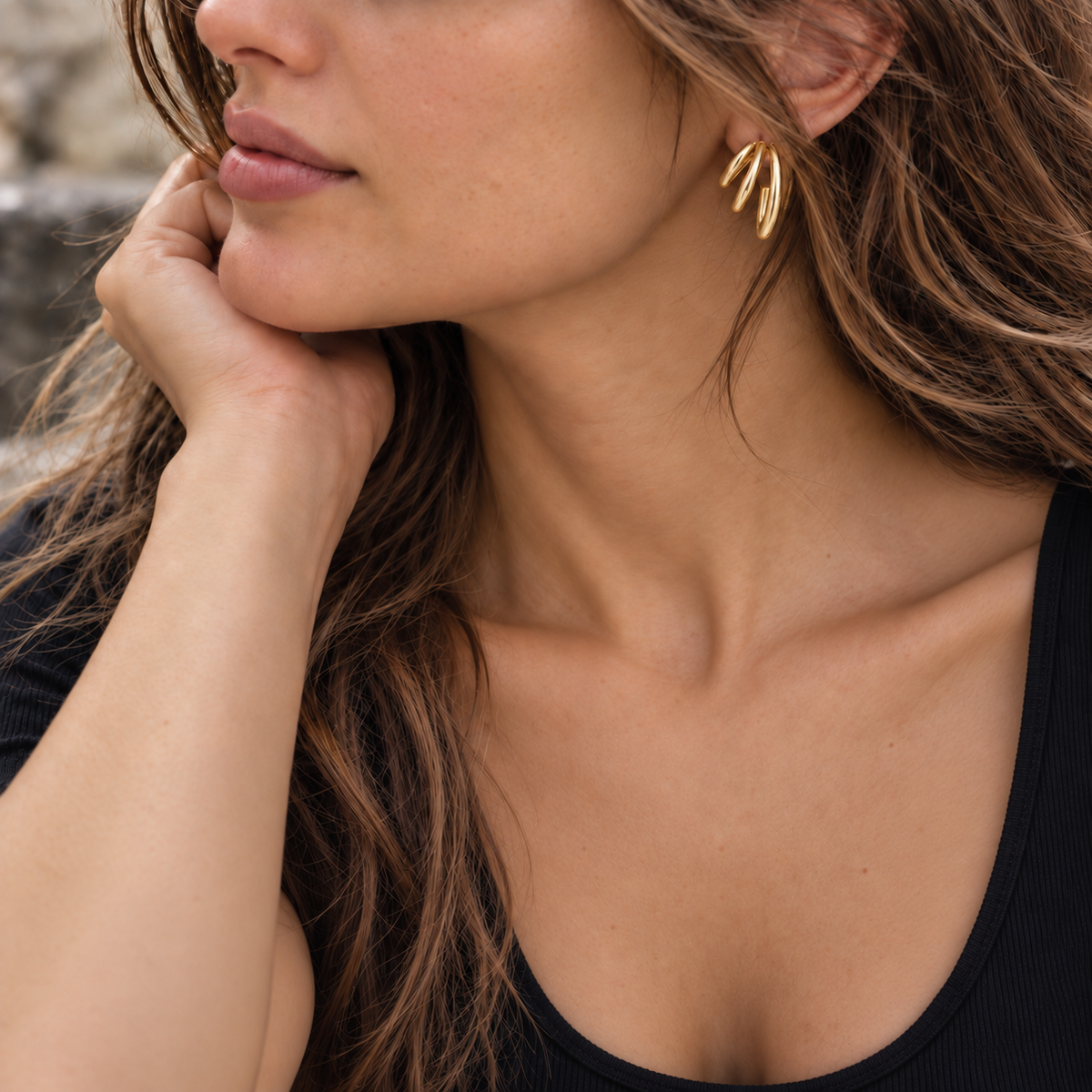 Triple Hoop Earrings