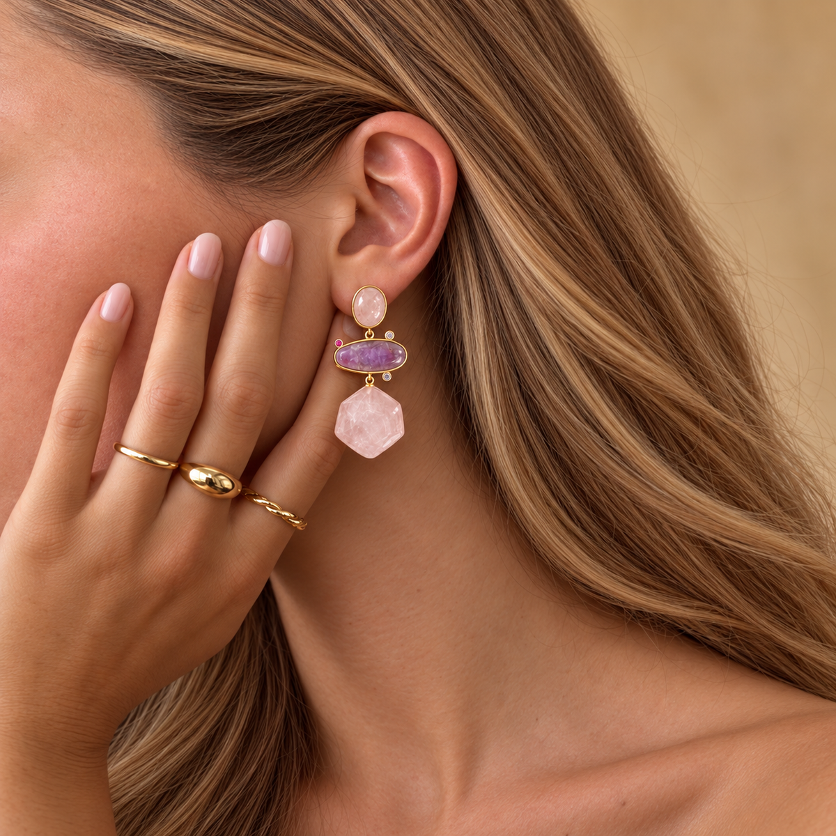 Violetta Gemstone Drop Earrings