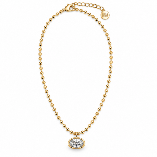 Vintage Oval Drop Necklace