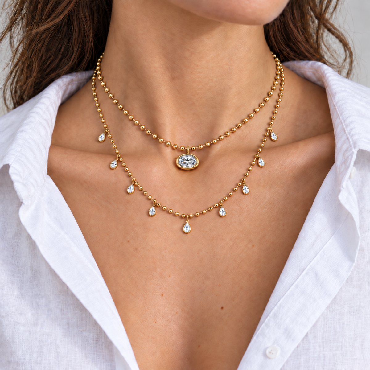 Celeste Pear Drop Necklace
