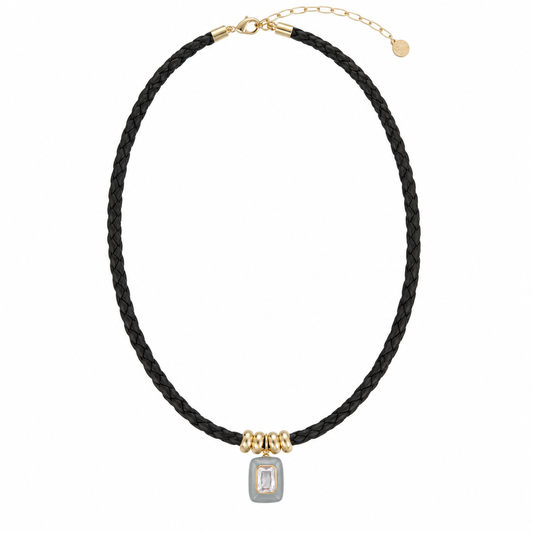 Noir Drop Rope Twist Necklace