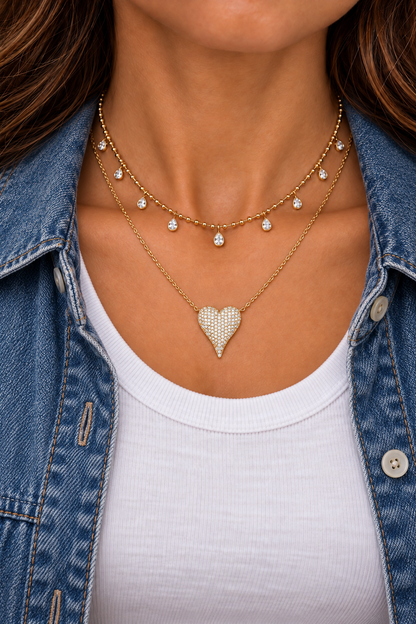 The Amore Pavé Heart Necklace
