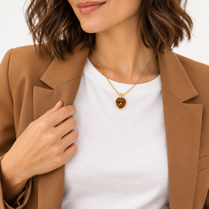 Solstice Tiger’s Eye Pendant Necklace