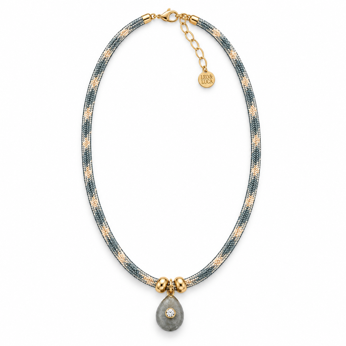 Slate Pear Cord Necklace