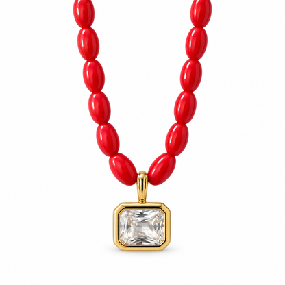Scarlet Keepsake Beaded Necklace